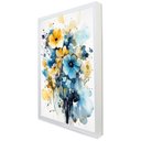 Ver imagem 2 de Quadro Decorativo Floral Luxo Flores Tons Pasteis em Moldura Caixa Tacolado Moldura Trad 1cm Preta S
