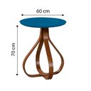 Ver imagem 2 de Mesa Bella de Canto com Tampo de Vidro Redonda Base de 70cm - Azul Big Luka Decor