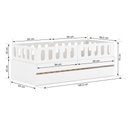 Ver imagem 6 de Bicama Solteiro Mdf Branco com 04 Grades e Cabeceira Anatômica Mobilistore