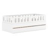 Bicama Solteiro Mdf Branco com 04 Grades e Cabeceira Anatômica Mobilistore - 2
