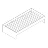 Bicama Solteiro Mdf Branco com 04 Grades e Cabeceira Anatômica Mobilistore - 7