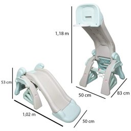 Escorregador Infantil 3 em 1 Plástico Playground Cesta Basque Gol Futebol Importway Brinqway BW- - 2
