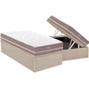 Ver imagem 1 de Conjunto Box Baú Solteiro: Colchão Molas Herval Maxspring Livorno + Base Crc Suede Clean (88x188)
