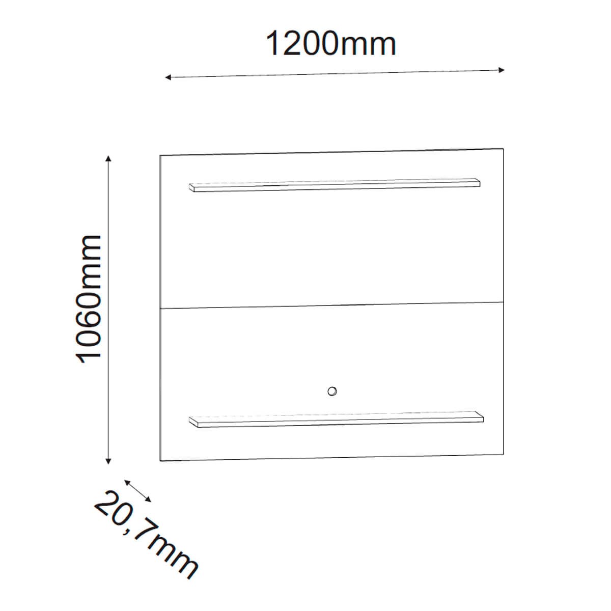 Painel para Tv até 48 Polegadas 120cm Suspenso Clean Tessa Preto - 4