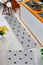 Ver imagem 4 de Kit 3 Peças Jogo Cozinha Passadeira Manta Vinilico Laminado Marmore Carrara