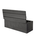 Ver imagem 1 de Calçadeira Baú Recamier Estofada Cama de Casal 140cm Argentina Suede Cinza Escuro- Mabe Magazine