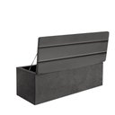 Ver imagem 3 de Calçadeira Baú Recamier Estofada Cama de Casal 140cm Argentina Suede Cinza Escuro- Mabe Magazine