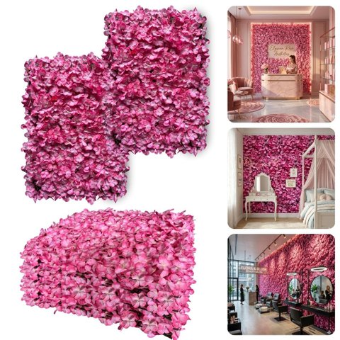 22 Jardim Vertical Artificial 60x40 com Flores para Painel Decorativo de Ambientes