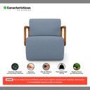 Ver imagem 3 de Poltrona Decorativa Orgânica Living Kavya Linho Denim - Desk Design