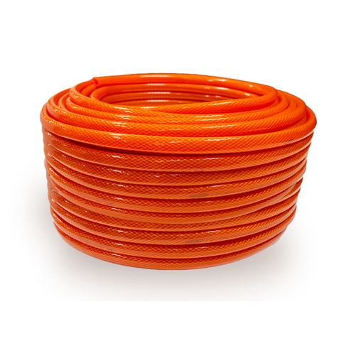 Mangueira Laranja Trançada Jardim Siliconada Standard 1/2'' Esp. 2mm Rolo 50 Metros Durín