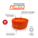 Ver imagem 2 de Mangueira Laranja Trançada Jardim Siliconada Standard 1/2'' Esp. 2mm Rolo 50 Metros Durín