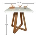 Ver imagem 2 de Mesa Jantar Base X Tampo Quadrado Laca com Vidro 80cm Branco