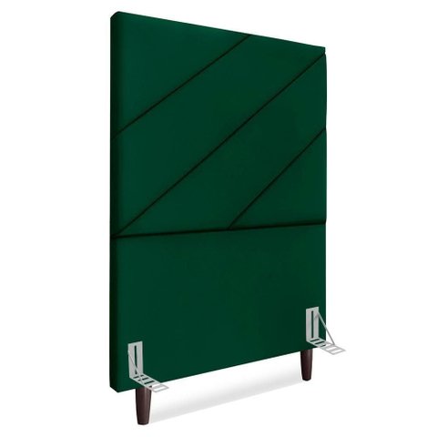 Cabeceira Solteiro 90 Cm com Frame Cristal Suede Verde Artte Verde