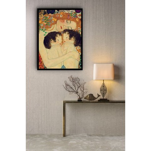 Quadro Decorativo Gustav Klimt Idades - 70x50cm:moldura Branca
