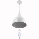 Ver imagem 1 de Lustre Pendente Gota Pequena Alumínio 21cm Branco + Lâmpadas