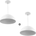 Ver imagem 1 de Kit 2 Lustres Pendente Meia Lua 40cm Alumínio Branco