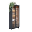 Ver imagem 2 de Cristaleira com LED 2 Portas de Vidro 1 Gaveta e Adega 71,6cm Multimóveis Crcol-CRI010 Preto/