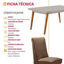Ver imagem 3 de Conjunto de Jantar Copper 6 Lugares Tampo MDF com Cadeiras Yasmin Veludo Off White 180cm Moderna
