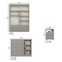 Ver imagem 2 de Quarto Juvenil Amy 5 Portas 10 Gavetas MDP-MDF Cinza com Guarda Roupa Comoda Mesa de Cabeceira Casa