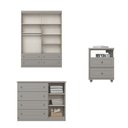 Ver mais imagens de Quarto Juvenil Amy 5 Portas 10 Gavetas MDP-MDF Cinza com Guarda Roupa Comoda Mesa de Cabeceira Casa