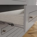 Ver imagem 6 de Quarto Juvenil Amy 5 Portas 10 Gavetas MDP-MDF Cinza com Guarda Roupa Comoda Mesa de Cabeceira Casa