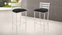 Ver imagem 1 de Kit 2 Banquetas com Encosto de 75cm:preto/branco