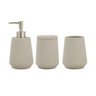 Kit com Porta-sabonete Líquido, Pote e Copo em Cimento Cinza - 1