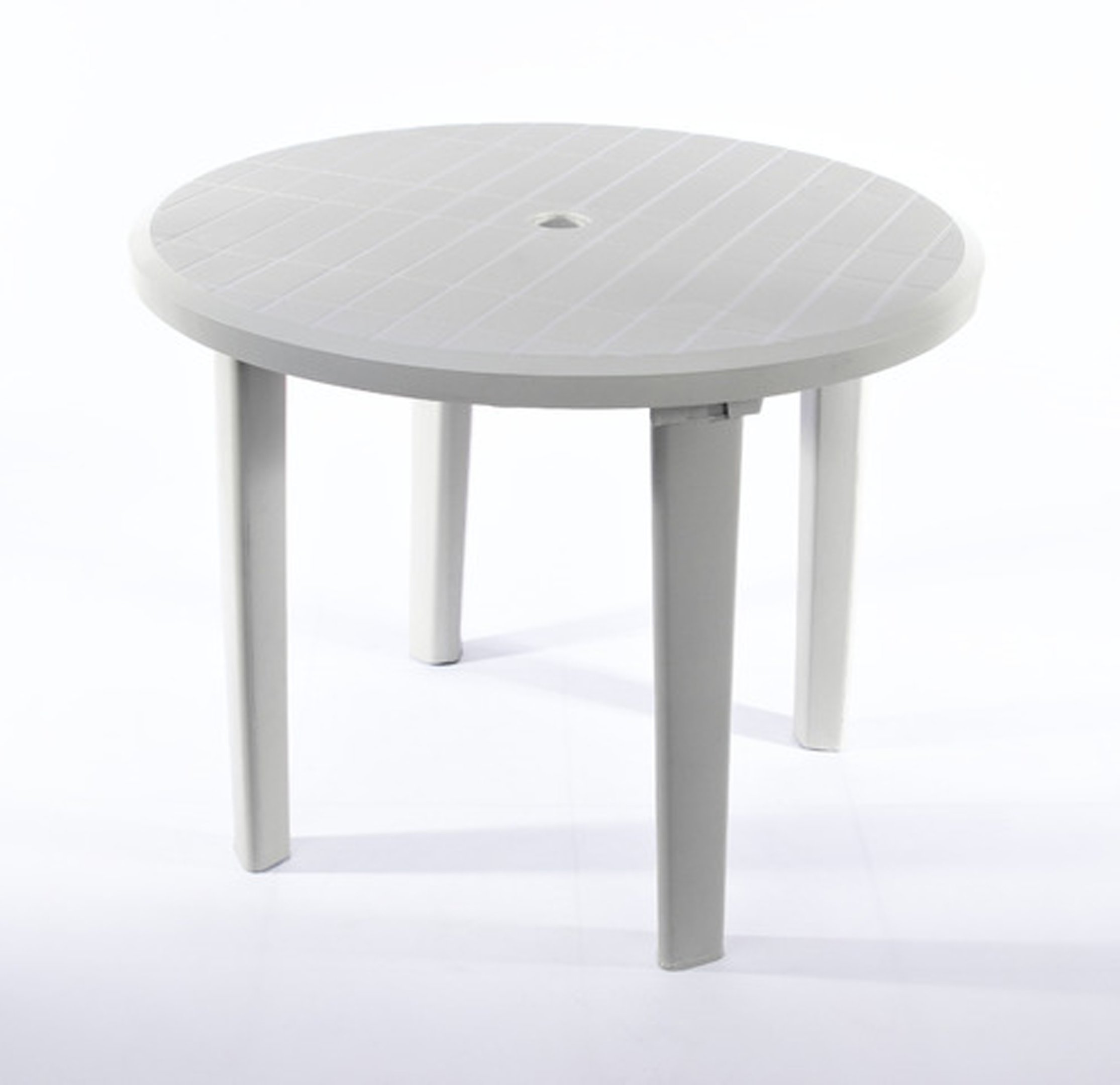 Mesa Redonda Plástica Área de Churrasco Resistente Mesa de Jardim Premium Cor Branco