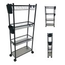 Ver imagem 1 de Carrinho 4 Prateleira Organizador Multiuso Banheiro Higiene Ganchos e Escorredor Cozinha Tempero Man