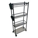 Ver imagem 7 de Carrinho 4 Prateleira Organizador Multiuso Banheiro Higiene Ganchos e Escorredor Cozinha Tempero Man