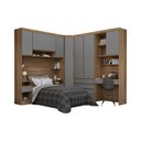 Ver imagem 6 de Guarda Roupa Solteiro Modulado com Bancada de Estudos 7 Portas e 7 Gavetas Veneza Luciane Móveis