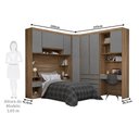 Ver mais imagens de Guarda Roupa Solteiro Modulado com Bancada de Estudos 7 Portas e 7 Gavetas Veneza Luciane Móveis