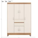 Ver imagem 4 de Kit Guarda Roupa Solteiro 6 Portas Ecom Ii Cômoda Astral - Amêndola Touch/off White
