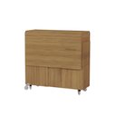 Ver imagem 2 de Conjunto Mesa Dobrável Jade com 4 Bancos Rodízios e Nichos Ilha para Cozinha e Bancada - Amêndoa