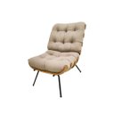 Ver imagem 2 de Kit 02 Poltronas e 01 Puff Costela Suede Bege