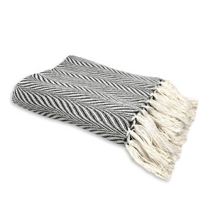 Manta P/ Sofá - Pinheiro - 3 Lugares - 1,45m X 1,95m - Preto - Gouvea Textil