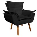 Ver imagem 2 de Kit Namoradeira 2 Lugares e 2 Poltronas Decorativas Pés Palito Opla Suede Preto - Ibiza