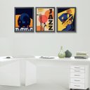 Ver imagem 1 de Kit 3 Quadros Decorativos Músicos- Jazz 45x34cm:madeira Preta