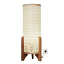 Ver imagem 1 de Abajur de Chão Pé de Madeira e Rattan Moderno Escandinavo