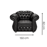 Poltrona Chesterfield Merlô Via Encanto Veludo Preto - 3