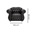 Ver imagem 3 de Poltrona Chesterfield Merlô Via Encanto Veludo Preto