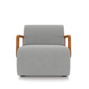 Ver imagem 7 de Kit 2 Poltronas Decorativa Sala de Estar Odessa Braços em Madeira Veludo Cinza Claro G33 - Gran Belo