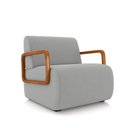 Ver imagem 6 de Kit 2 Poltronas Decorativa Sala de Estar Odessa Braços em Madeira Veludo Cinza Claro G33 - Gran Belo