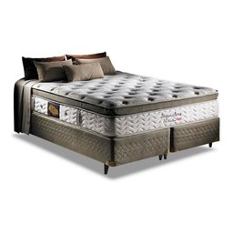 Cama box Herval imperatore eco bamboo Queen de 198cmx158cm:Marrom - 1