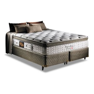 Cama box Herval imperatore eco bamboo Queen de 198cmx158cm:Marrom