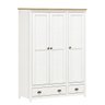 Guarda-roupa 3 Portas 2 Gavetas Topázio Branco/freijó Madeira Pinus - Finestra - 2