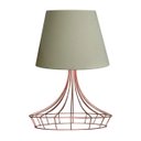 Ver imagem 1 de Abajur para Sala e Quarto Base Aramado Chapéu Cobre Cúpula Bege