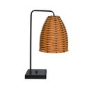 Ver imagem 2 de Abajur Luminária de Mesa com Cúpula de Junco - Preto - Areia