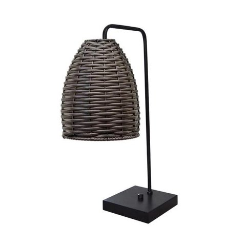 Abajur Luminária de Mesa com Cúpula de Junco - Preto - Tabaco