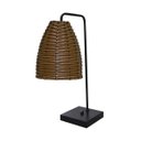Ver imagem 2 de Abajur Luminária de Mesa com Cúpula de Junco - Preto - Avelã